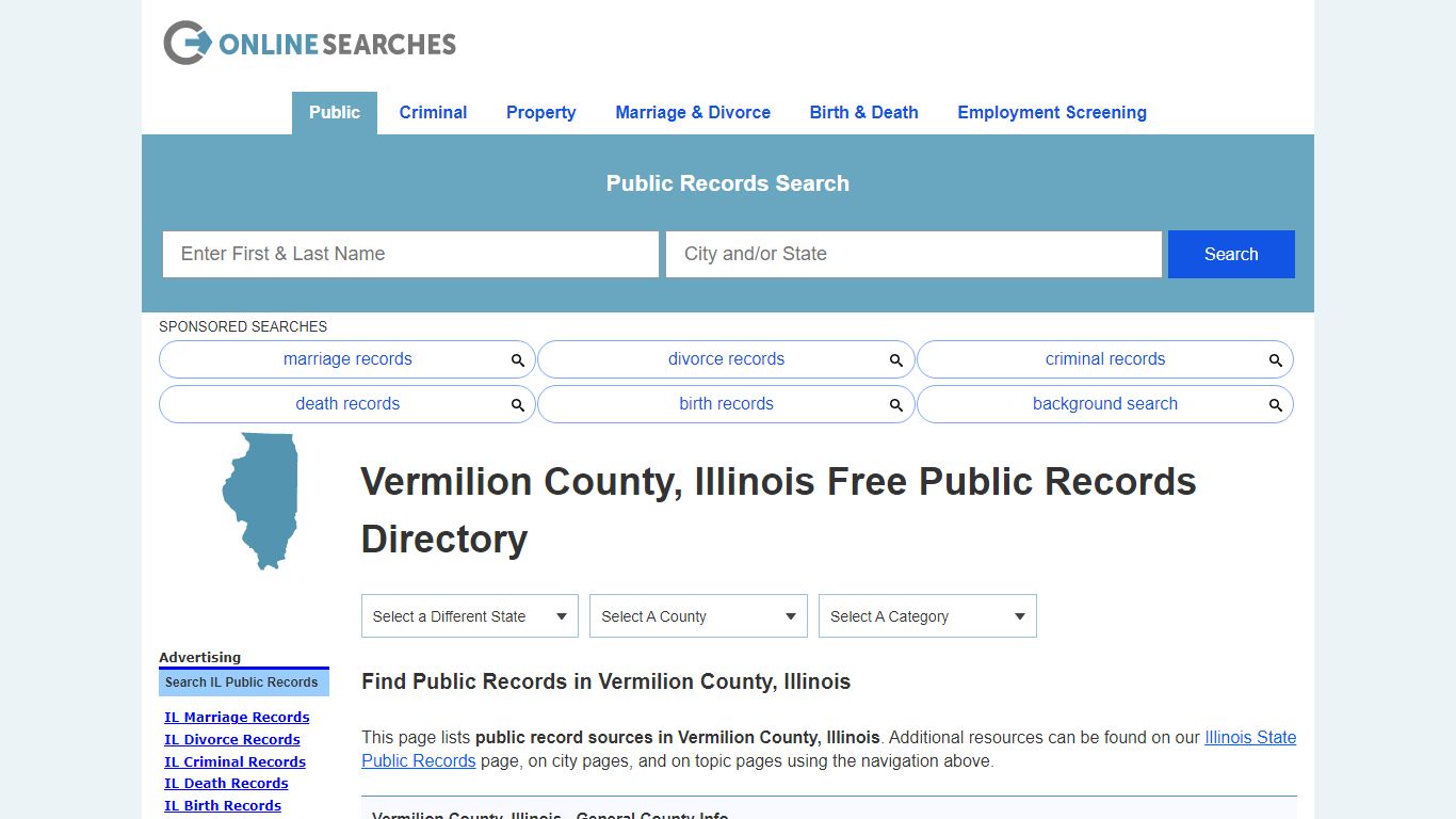 Vermilion County, Illinois Public Records Directory