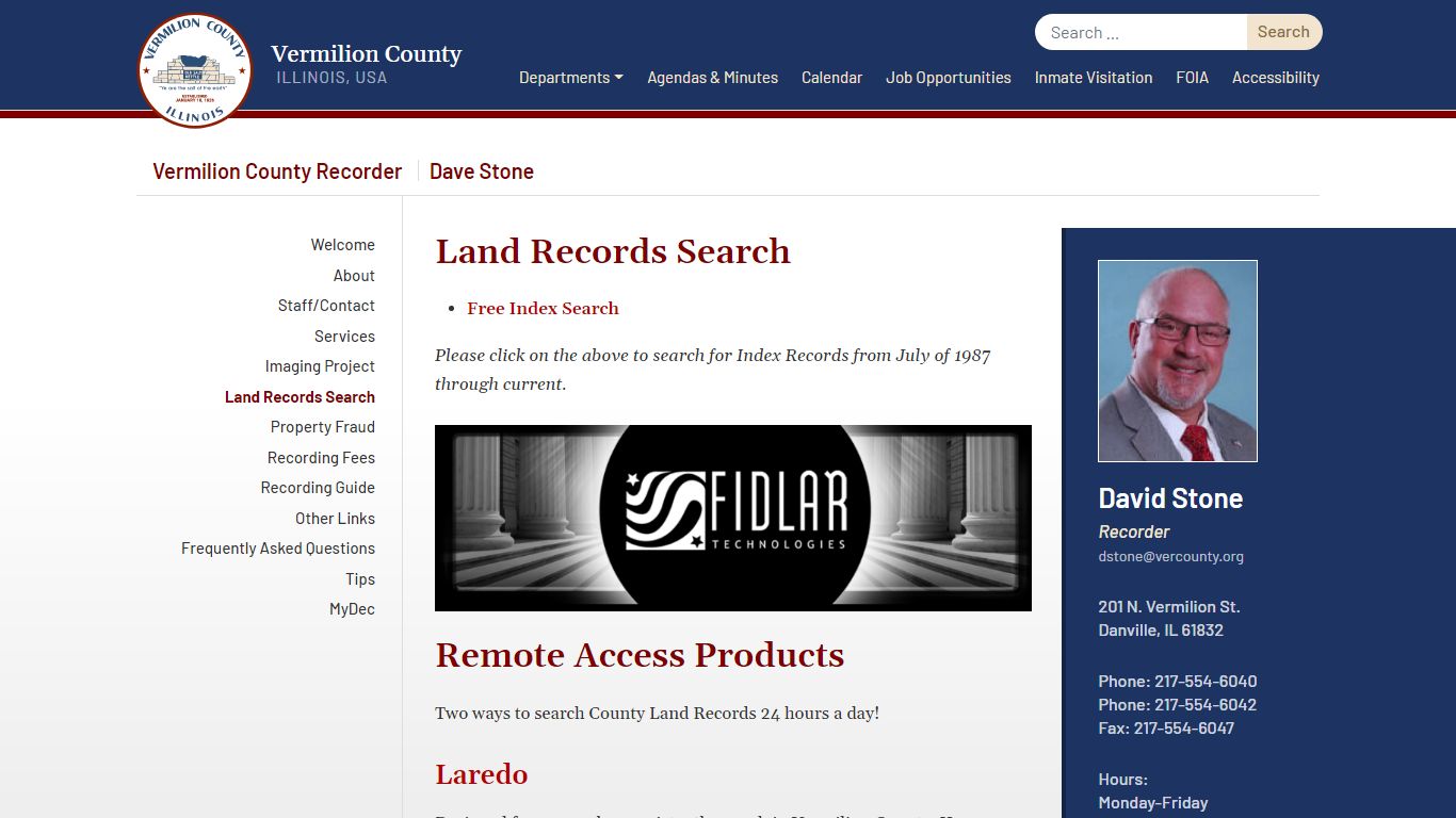 Land Records Search - Vermilion County