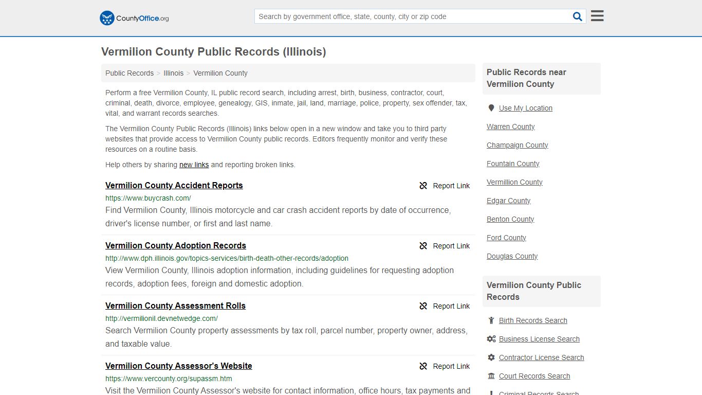 Public Records - Vermilion County, IL (Business, Criminal, GIS ...